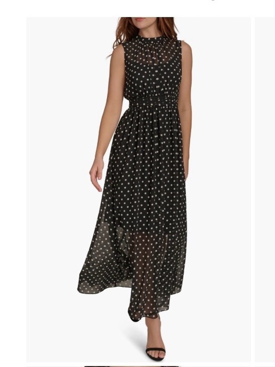 Tommy Hilfiger Dresses & Skirts - Tommy Hilfiger Polka Dot Maxi Dress Black White Size 8 Sleeveless No Belt